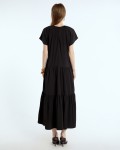 SIXDO G-Black Raw Loose Dress for Women